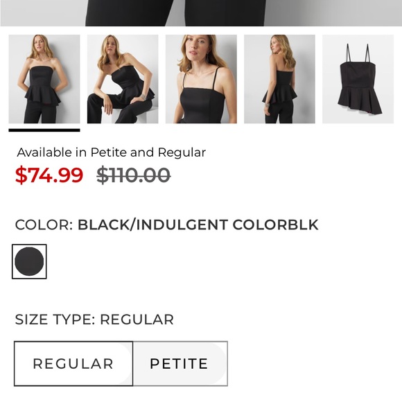 WHBM Asymmetrical Hem Bustier - Picture 2 of 8